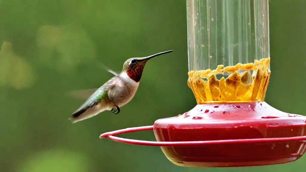 Bees on Hummingbird Feeder